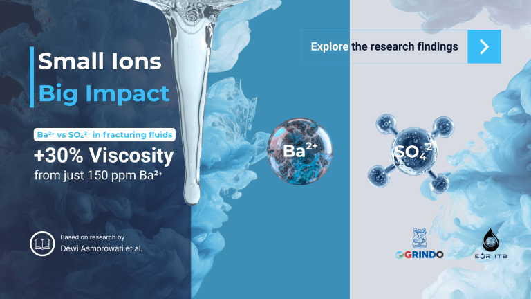 Perbandingan pengaruh ion barium (Ba²⁺) dan sulfat (SO₄²⁻) terhadap viskositas fracturing fluid berbasis hydroxypropyl guar (HPG), menunjukkan peningkatan viskositas hingga 30% akibat konsentrasi 150 ppm barium dalam produced water.